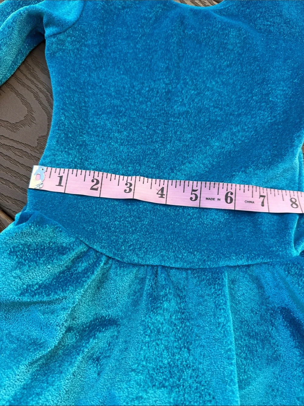 Mondor blue velvet look sparkle dance wear SZ 4-6